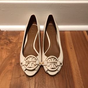 Tory Burch Petite Peep Toe Wedges Size 7M